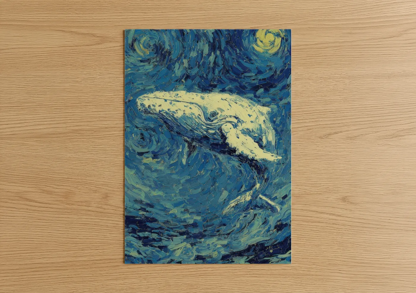 Nocturnal Sperm Whale Starry Night Wall Art