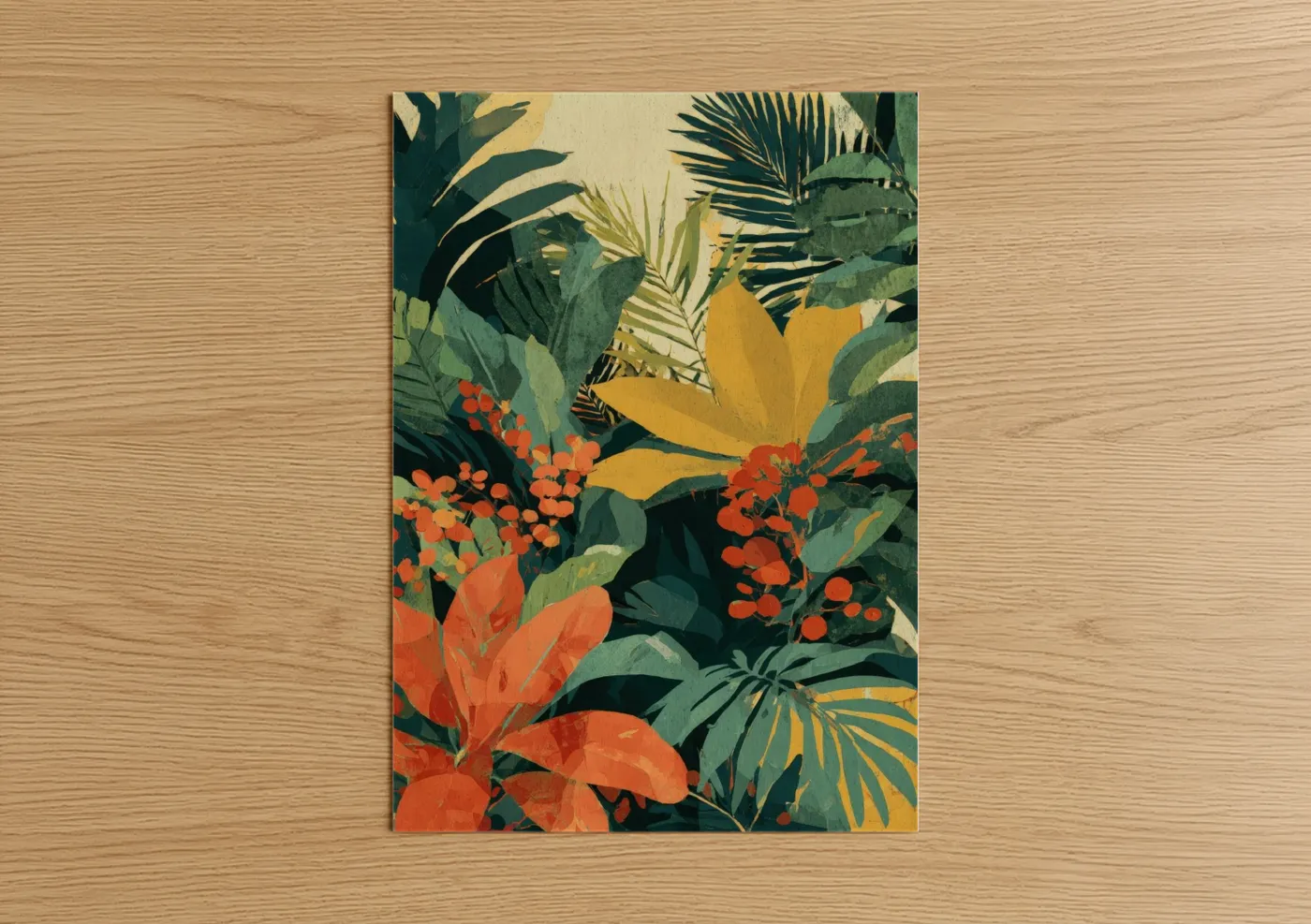 Tropical Jungle Garden Illustration Wall Art