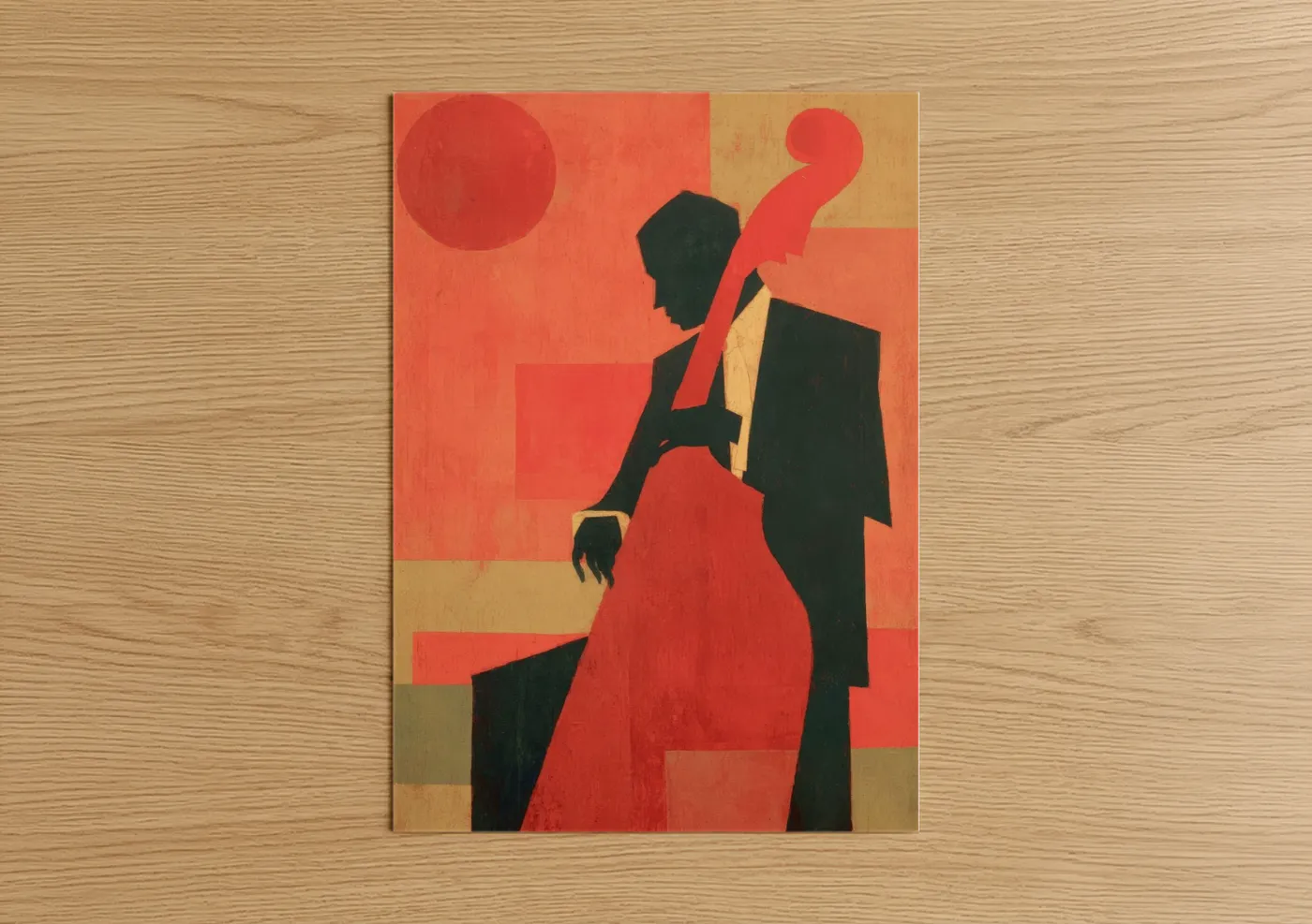 Abstract Jazz Musician Silhouette Art Wall Art