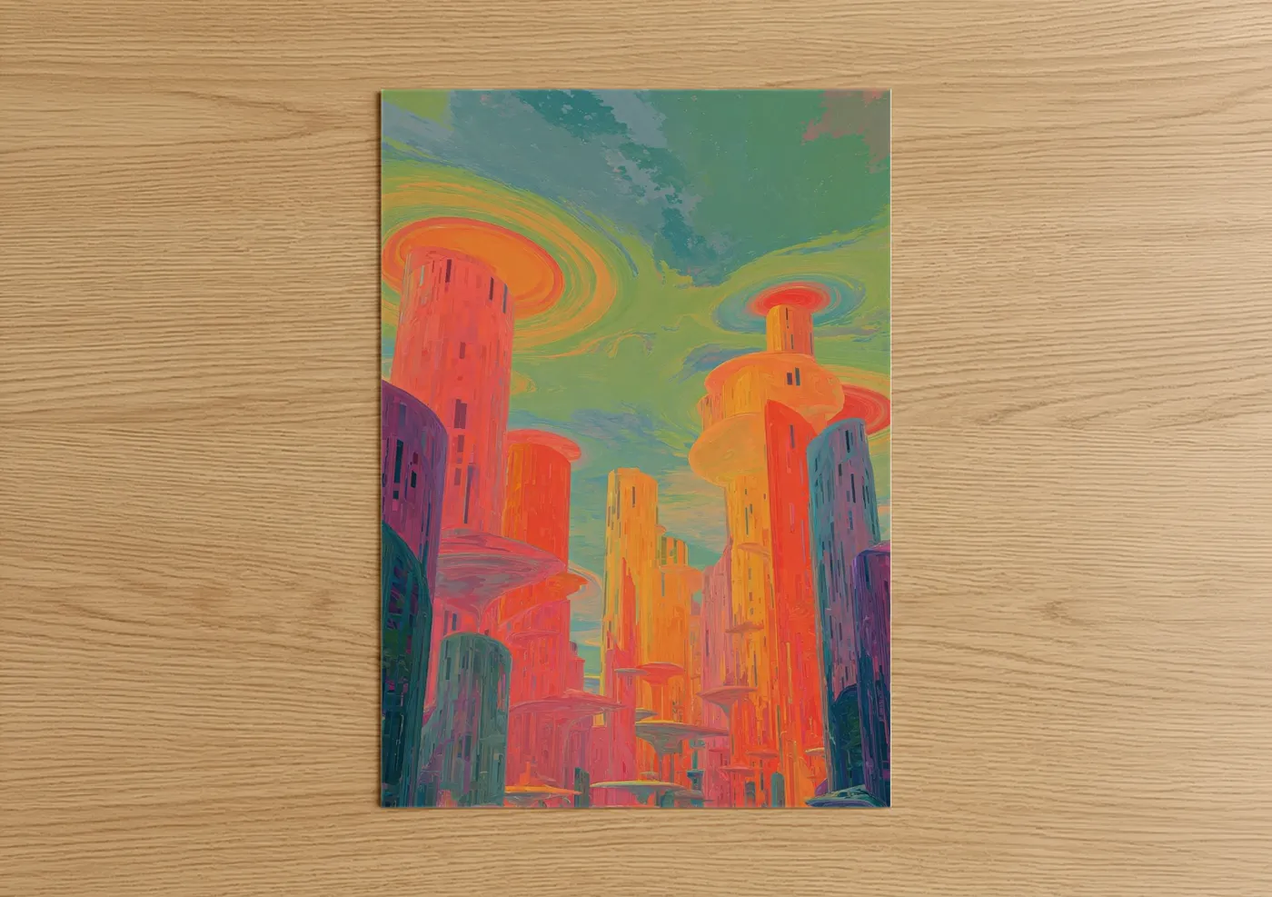 Alien Metropolis Extraterrestrial Architecture Wall Art