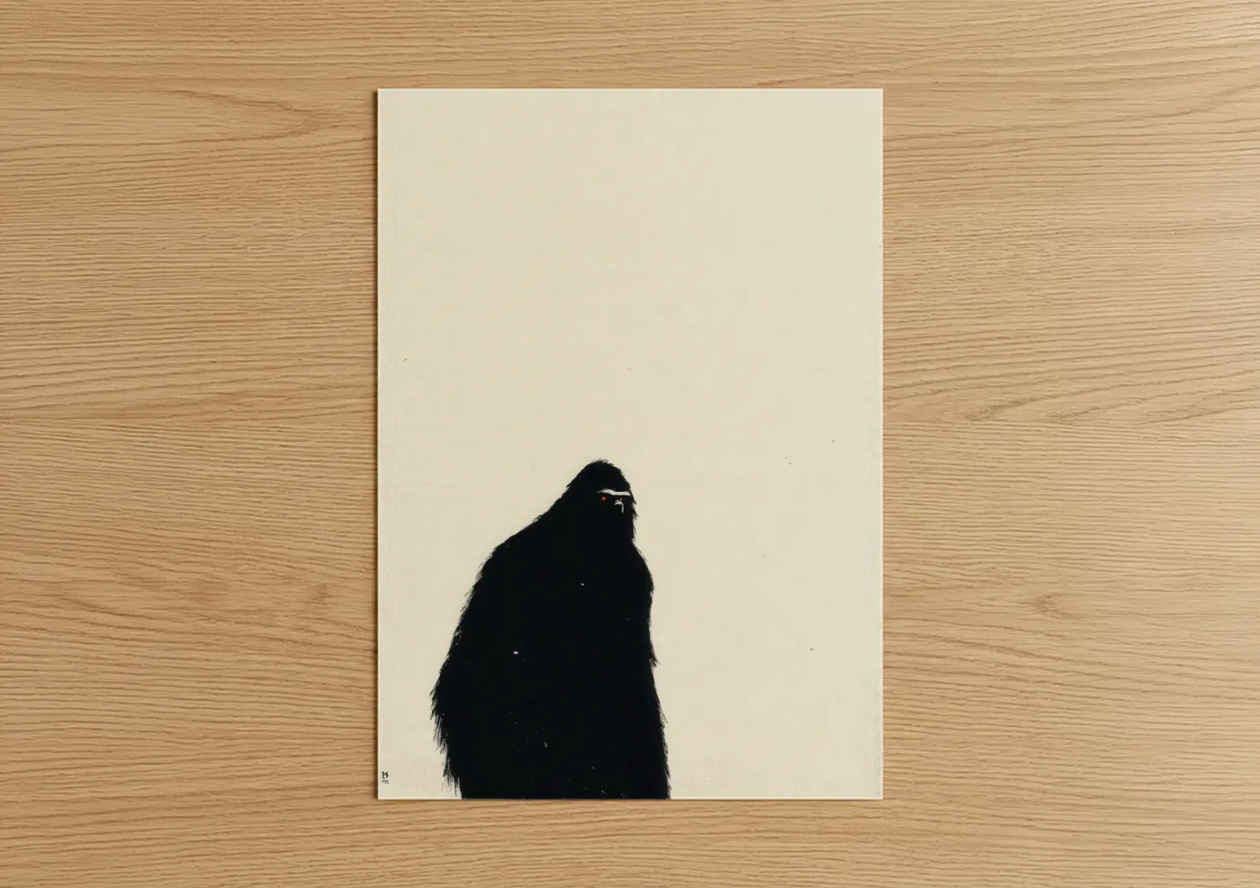 Snowy Yeti Silhouette Art Print Wall Art