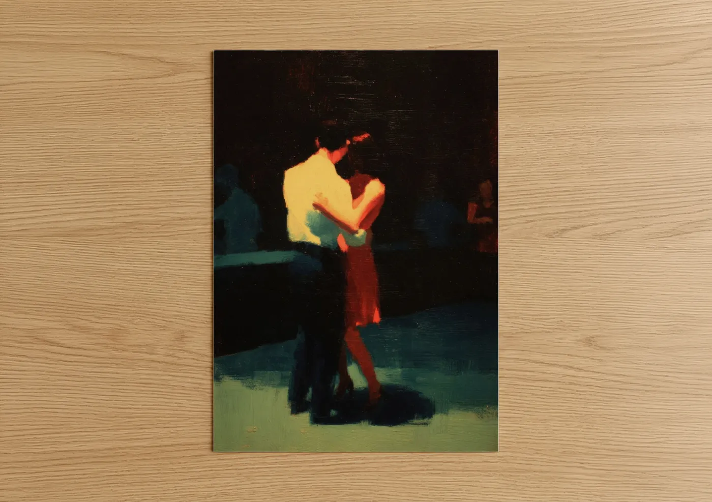 Luminous Swing Dance Couple Embrace Wall Art