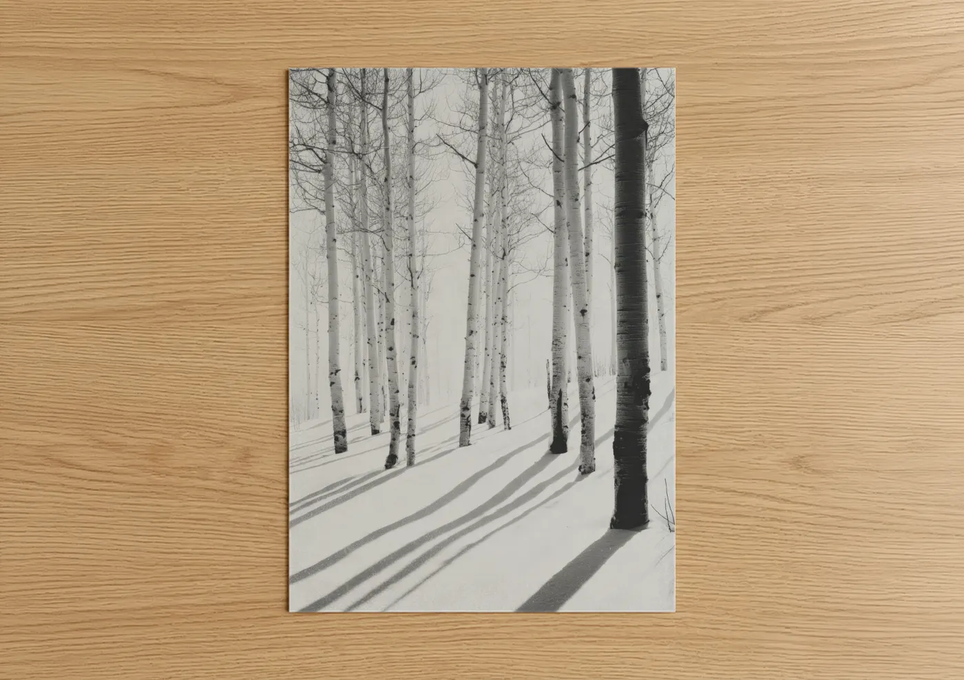 Snowy Aspen Forest Winter Landscape Wall Art
