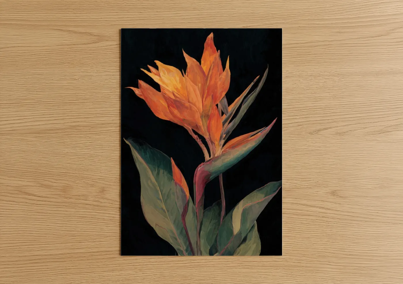 Vibrant Bird of Paradise Flower Art Wall Art