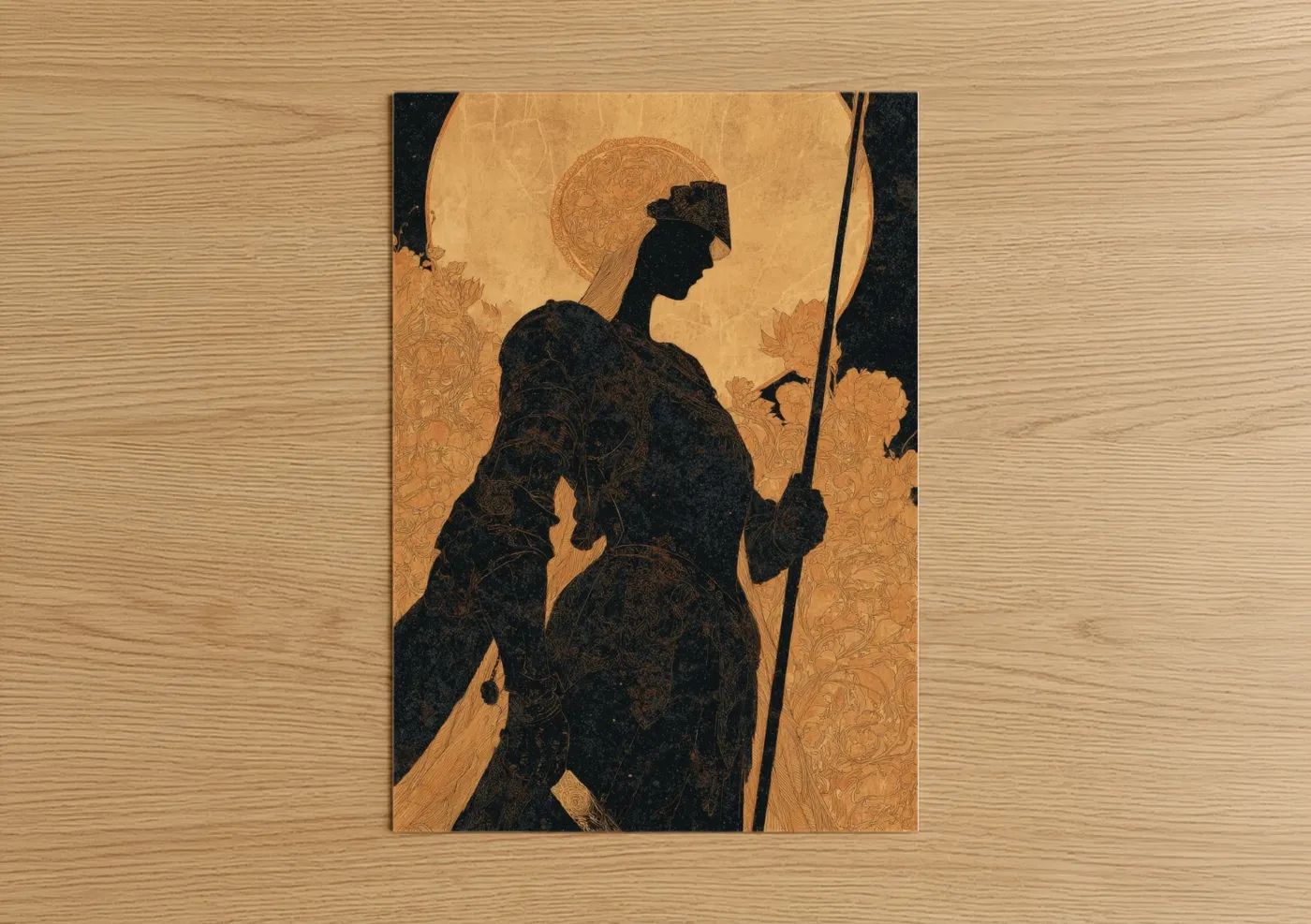 Joan of Arc Silhouette Religious Wall Art