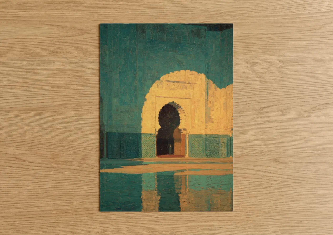 Teal Mosque Archway Islamic Architecture Wall Art