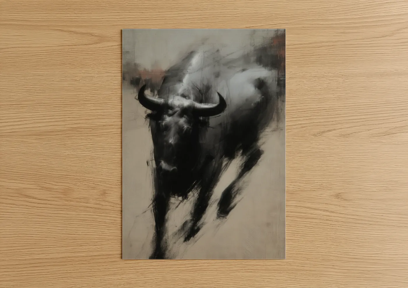Charging Bull Expressionist Wall Art