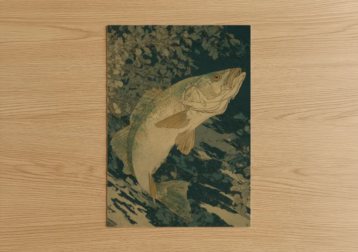 Golden Snook Salt Water Fish Illustration Wall Art
