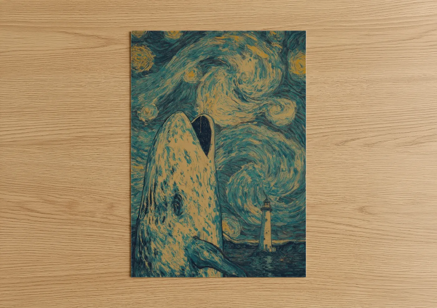 Starry Narwhal Night Sky Whale Wall Art