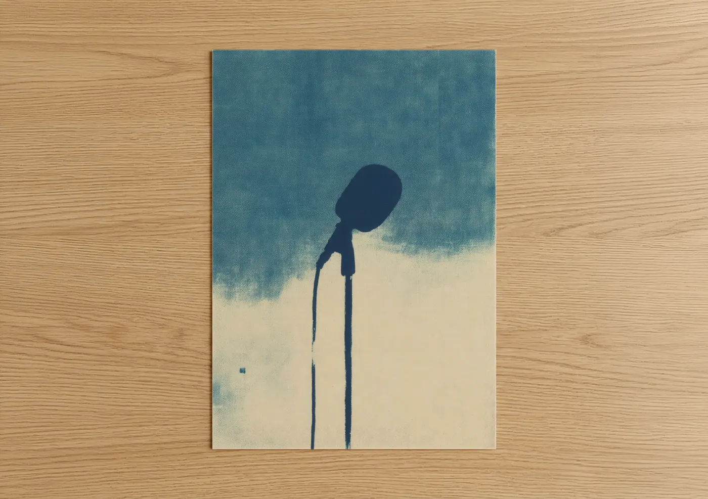 Solitary Microphone Minimalist Wall Art