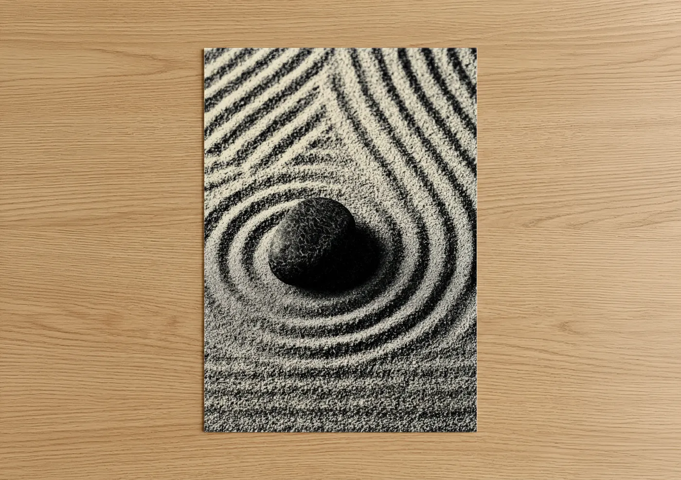 Zen Stone Ripples Abstract Minimalist Wall Art