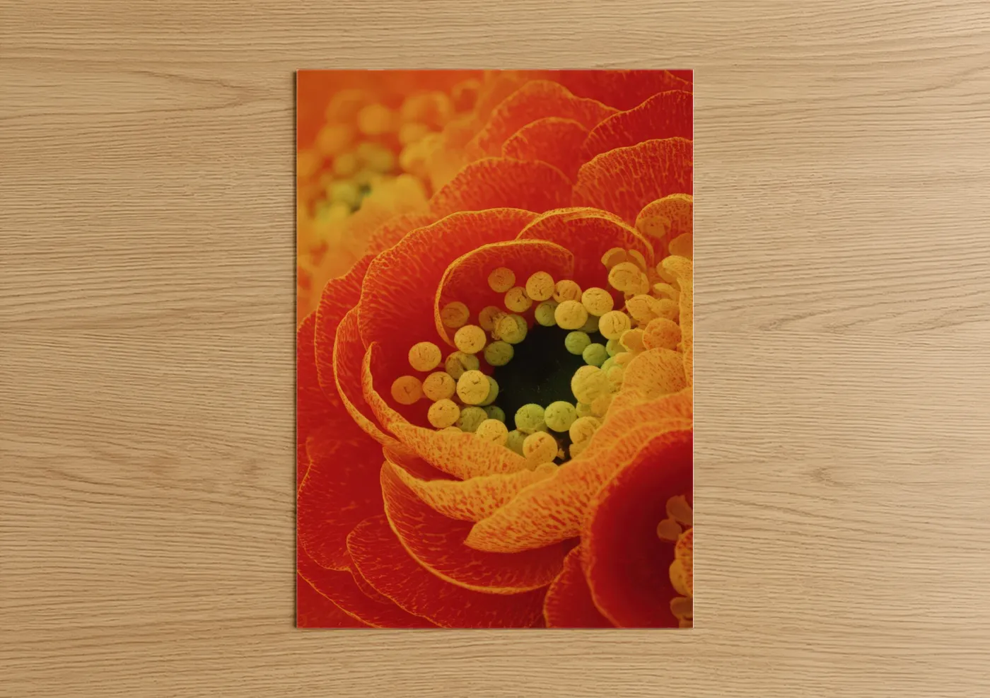 Crimson Ranunculus Flower Macro Photography Wall Art