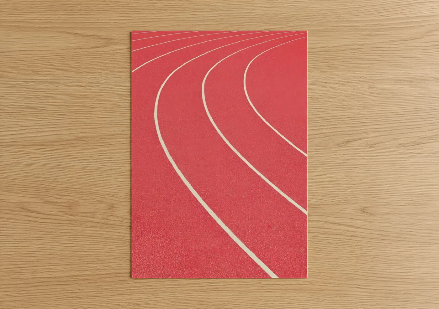 Red Track and Field Lane Stripes Wall Art