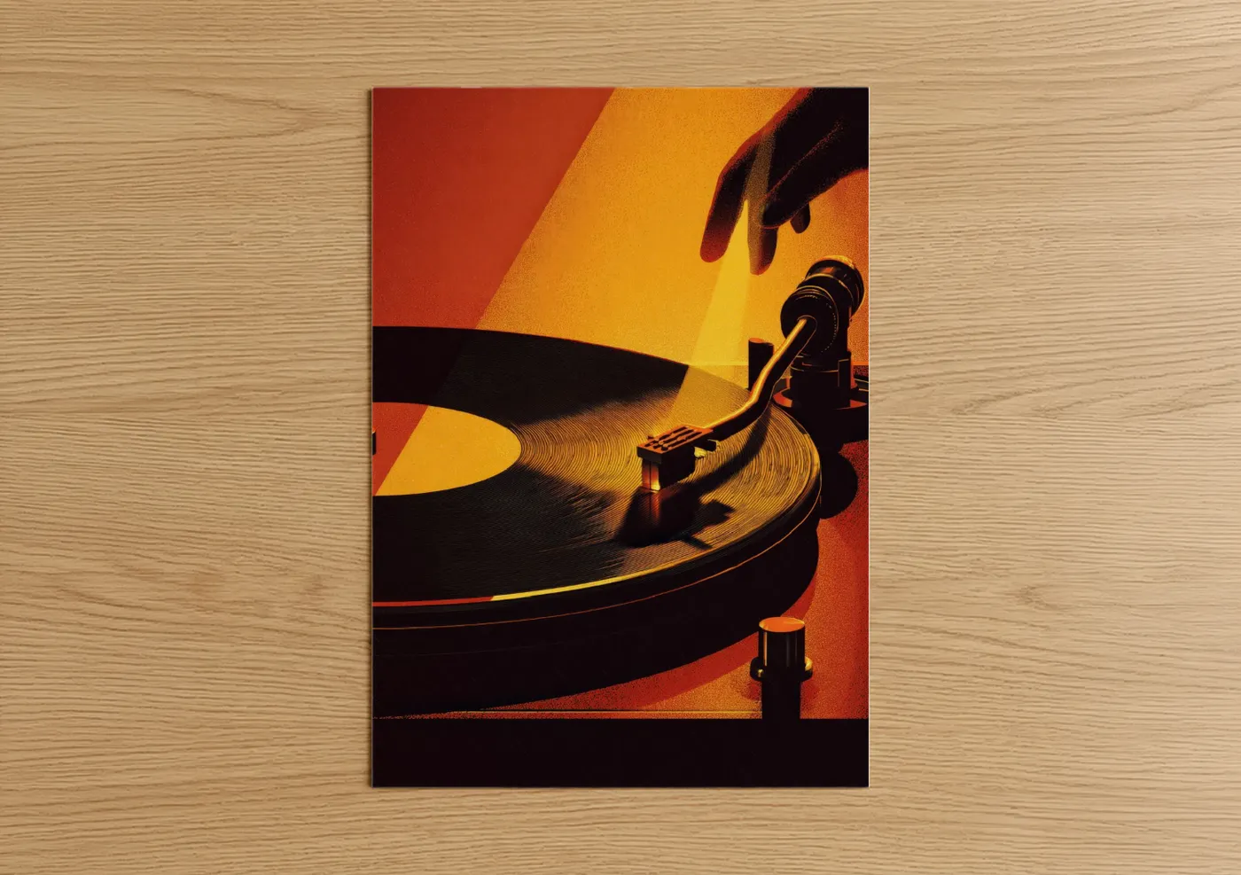 Vintage Turntable Vinyl Record Player Wall Art
