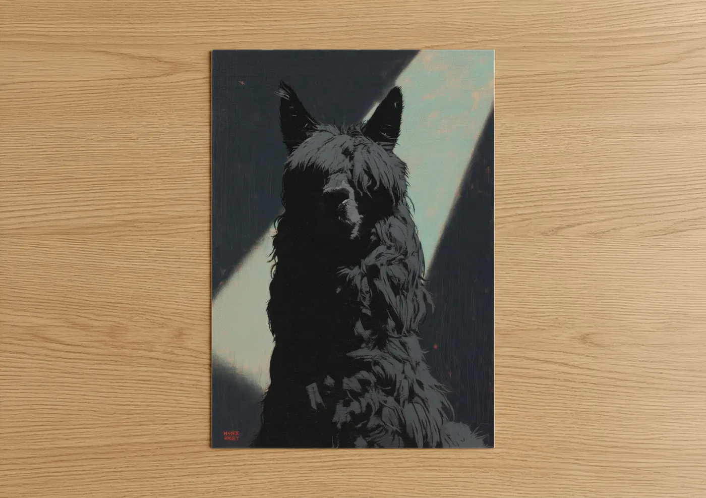 Shadow Alpaca Contemporary Animal Wall Art