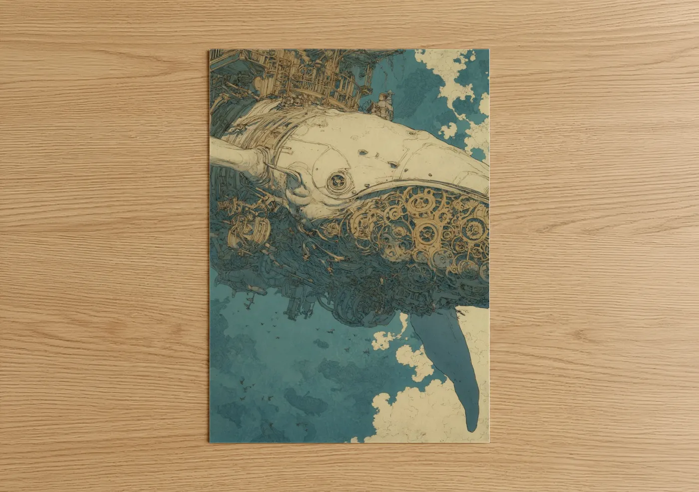Mechanical Gray Whale Steampunk Wall Art