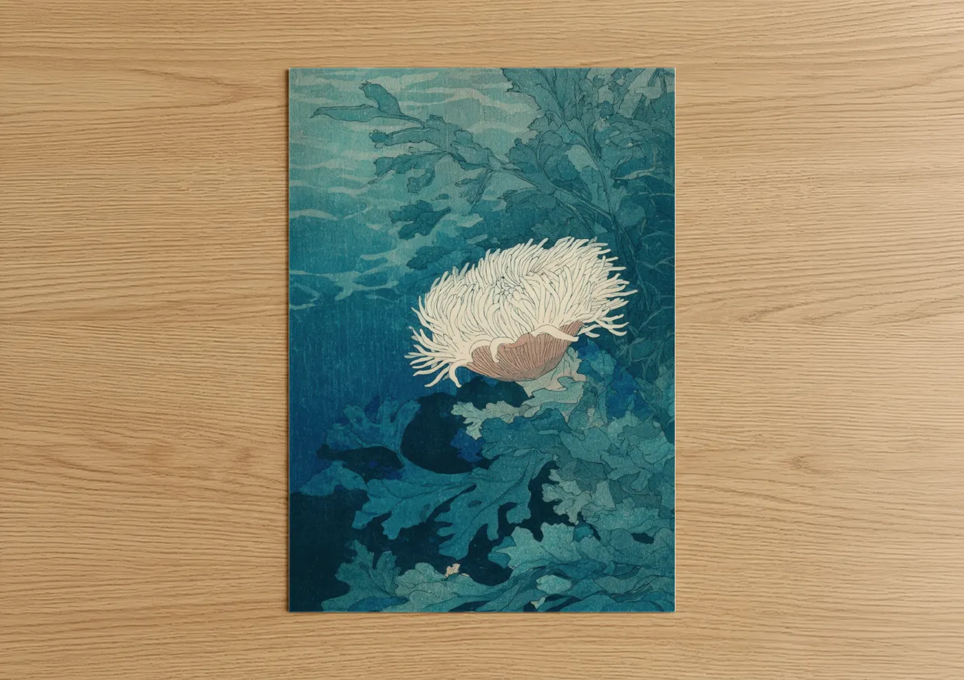 Cream Sea Anemone Underwater Wall Art