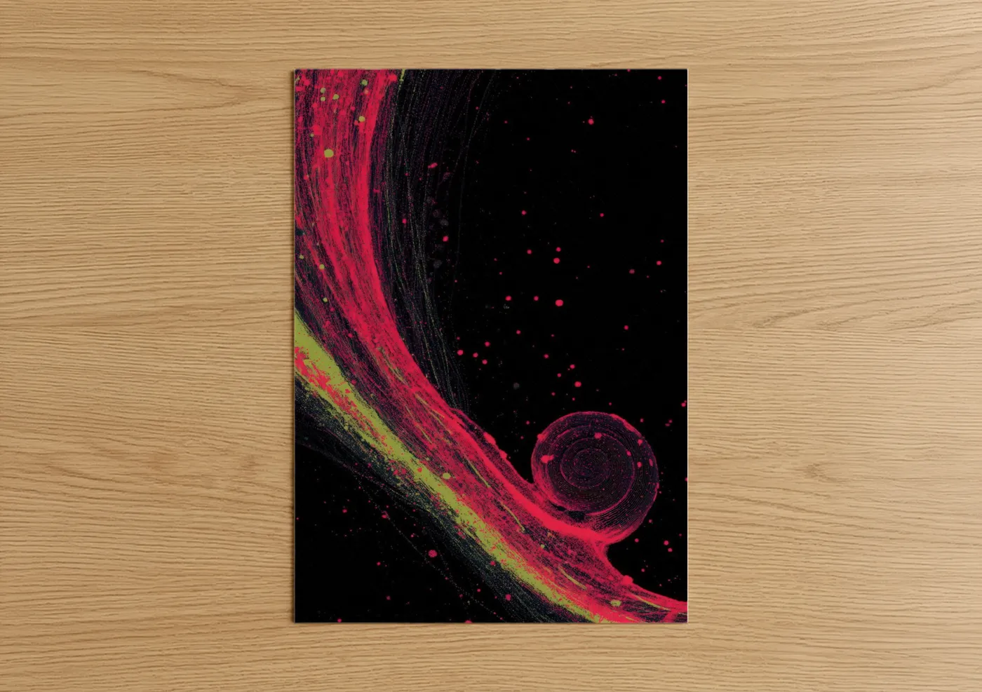 Cosmic Nebula Spiral Pink Galaxy Wall Art