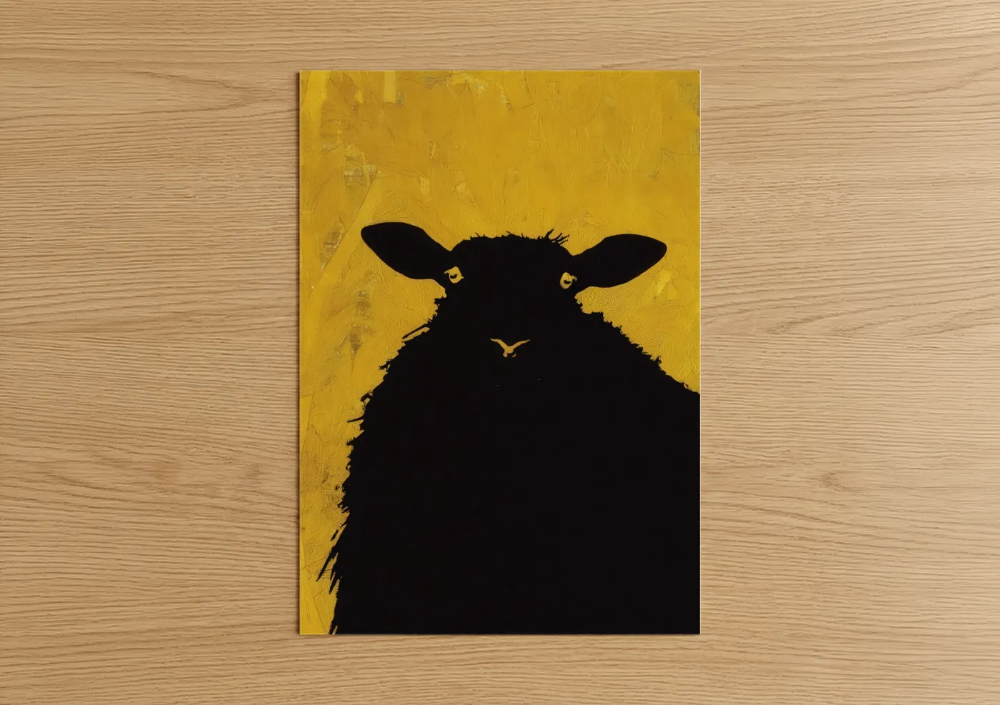 Black Sheep Golden Yellow Minimalist Wall Art