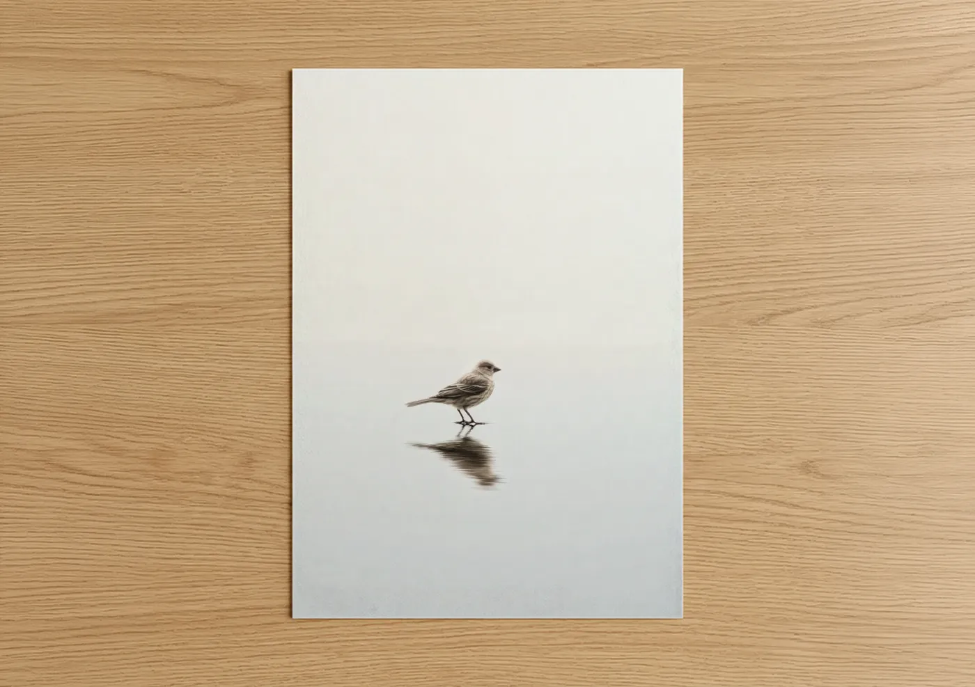 Solitary Finch Minimalist Bird Wall Art