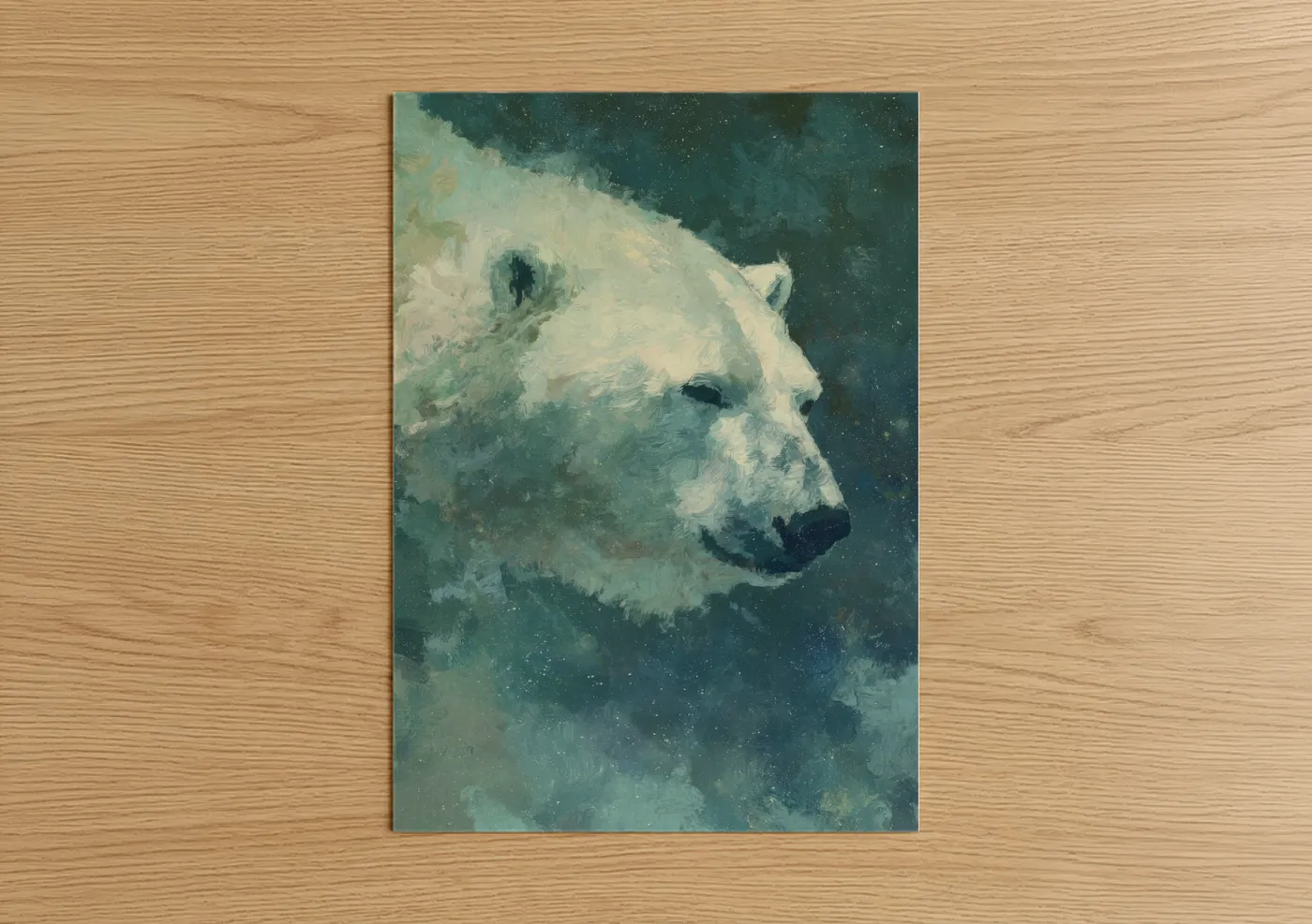 Ethereal Polar Bear Winter Night Wall Art