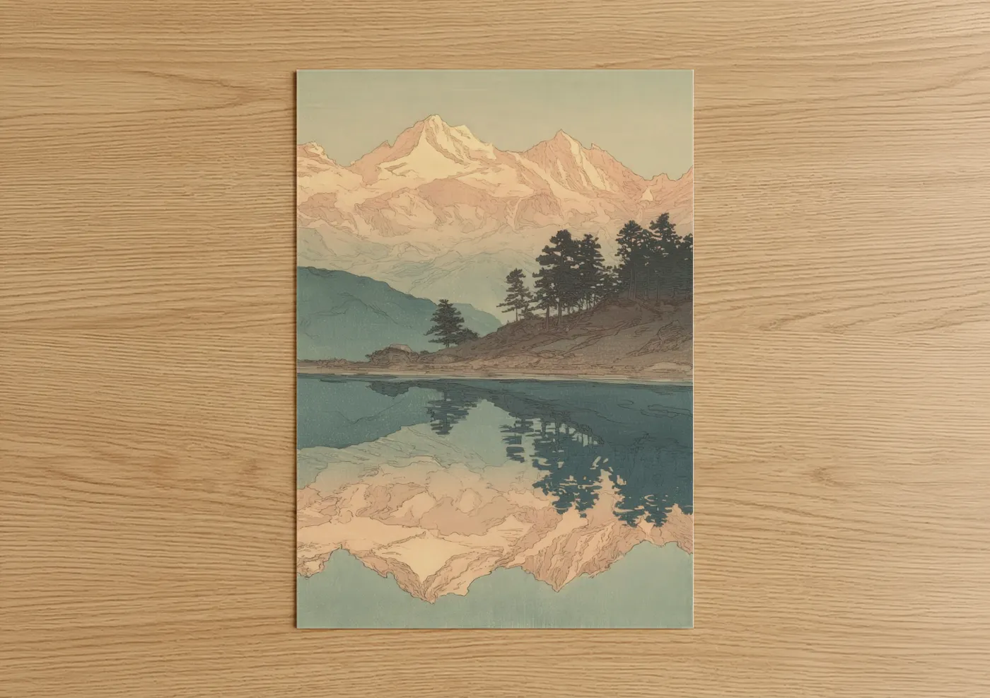 Snow-Capped Alps Lake Reflection Wall Art