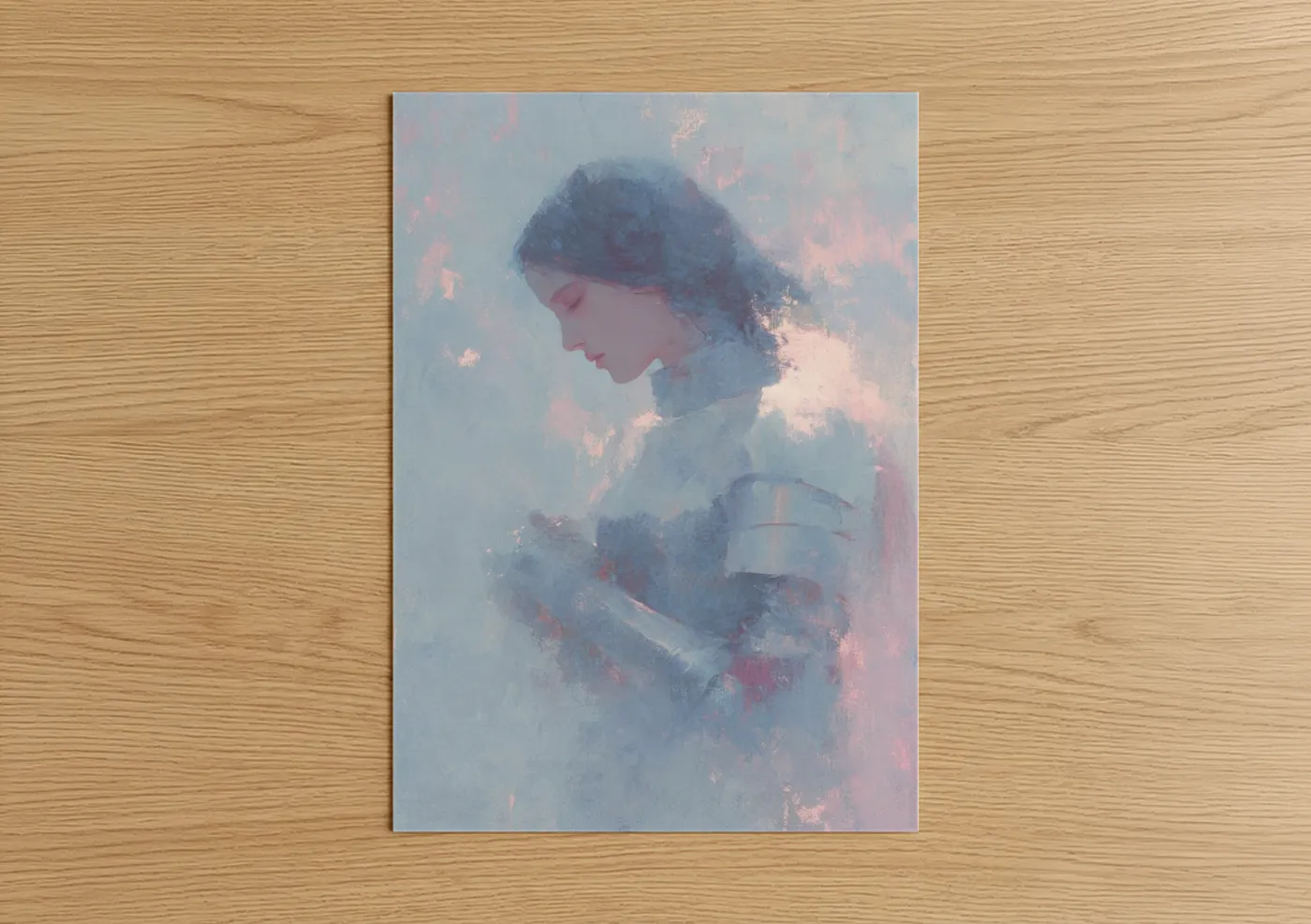 Joan of Arc Ethereal Portrait Watercolor Wall Art