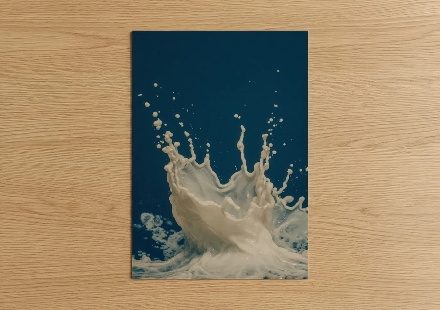 Cream Splash Abstract Milk Wave Wall Art