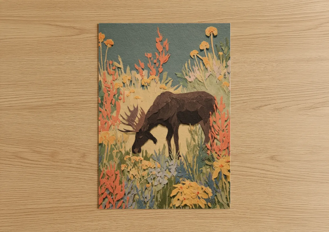 Moose in Wildflower Meadow Wall Art
