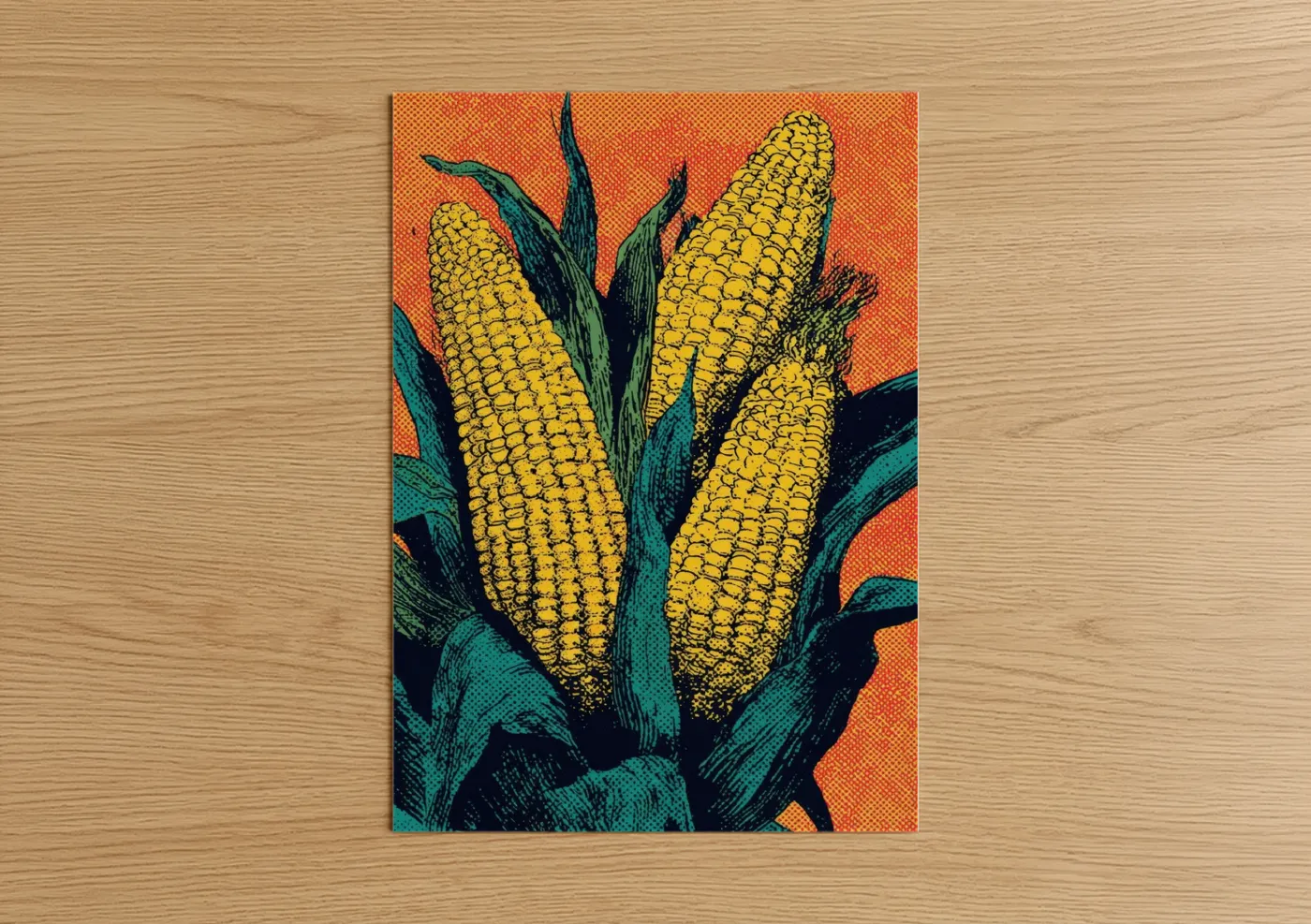 Golden Corn Pop Art Illustration Wall Art