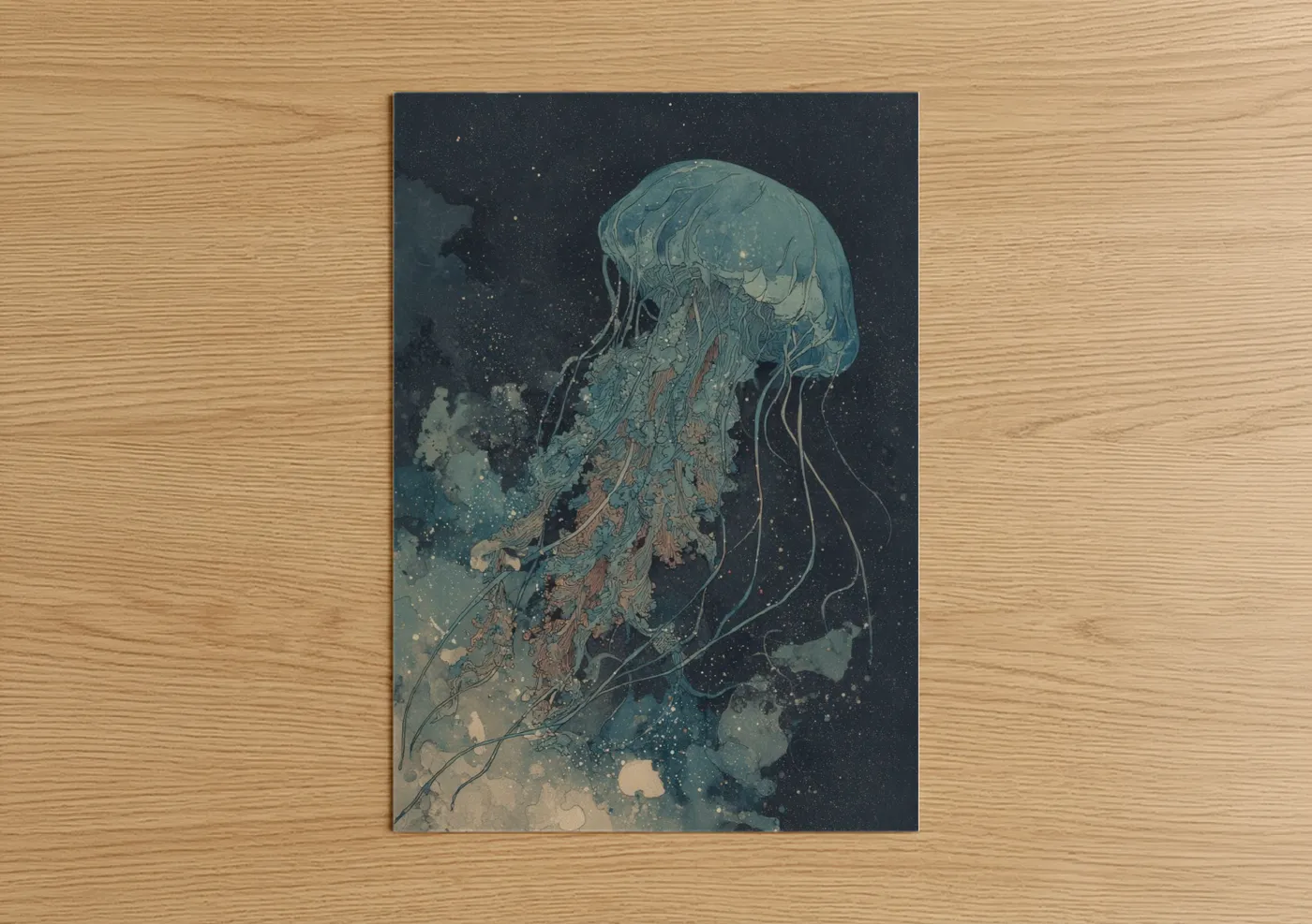 Bioluminescent Jellyfish Sea Wall Art
