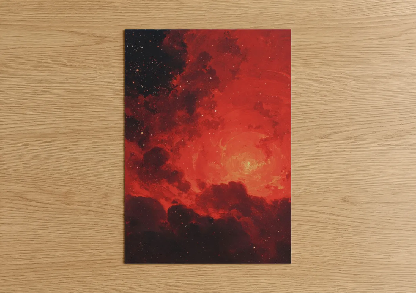 Crimson Nebula Star Cosmic Wall Art