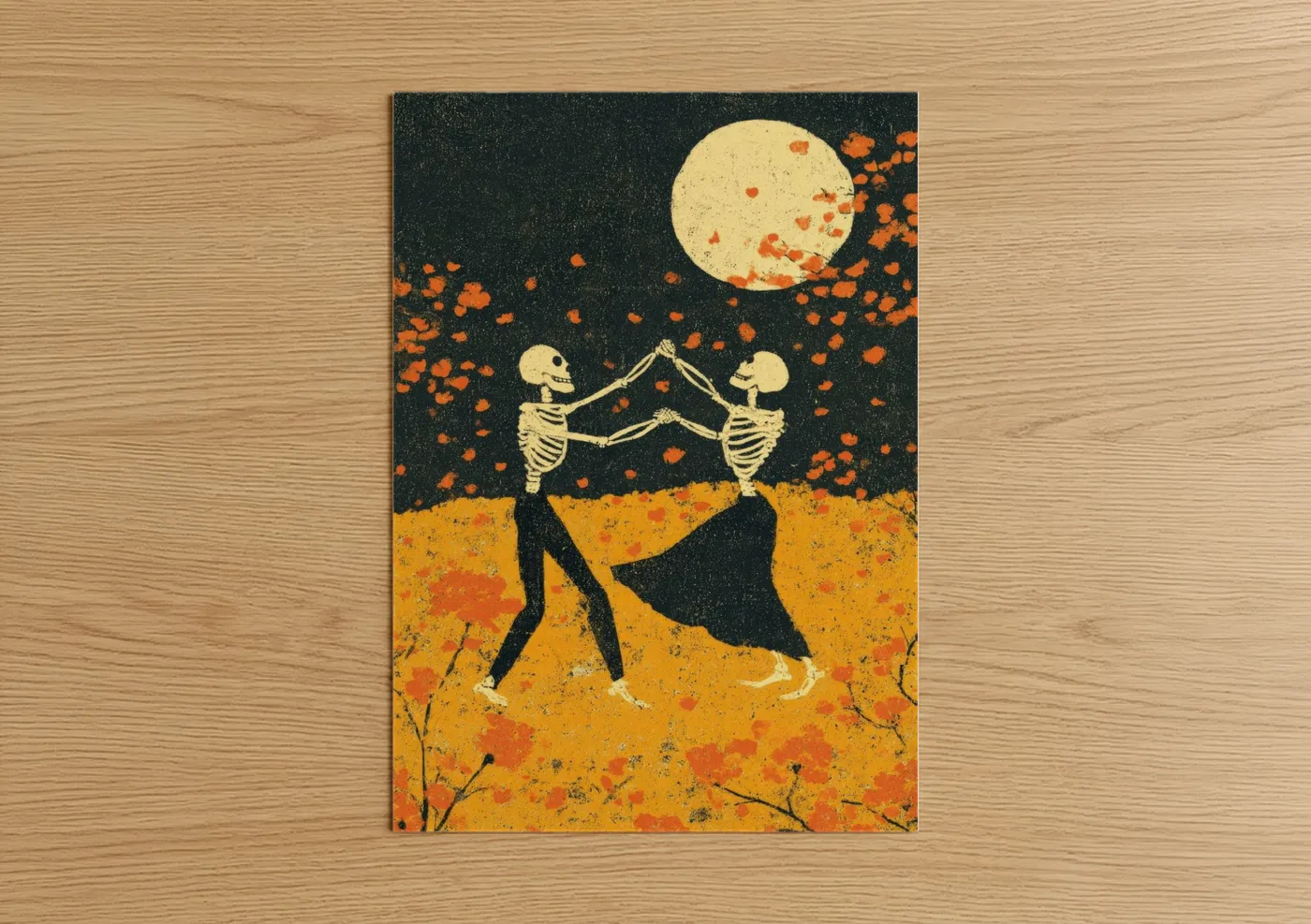 Skeleton Dance Día de los Muertos Wall Art