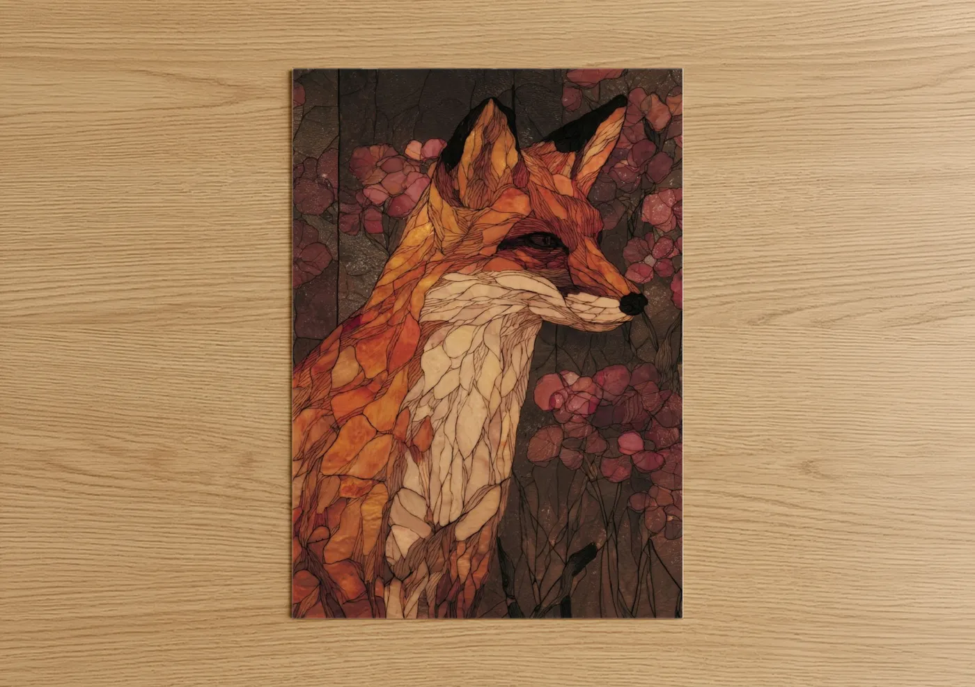 Autumn Fox Watercolor Illustration Wall Art