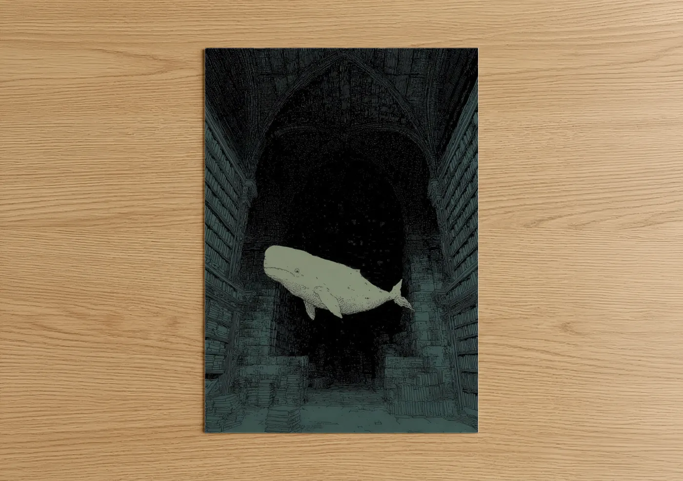 Ethereal Beluga Whale Surreal Wall Art