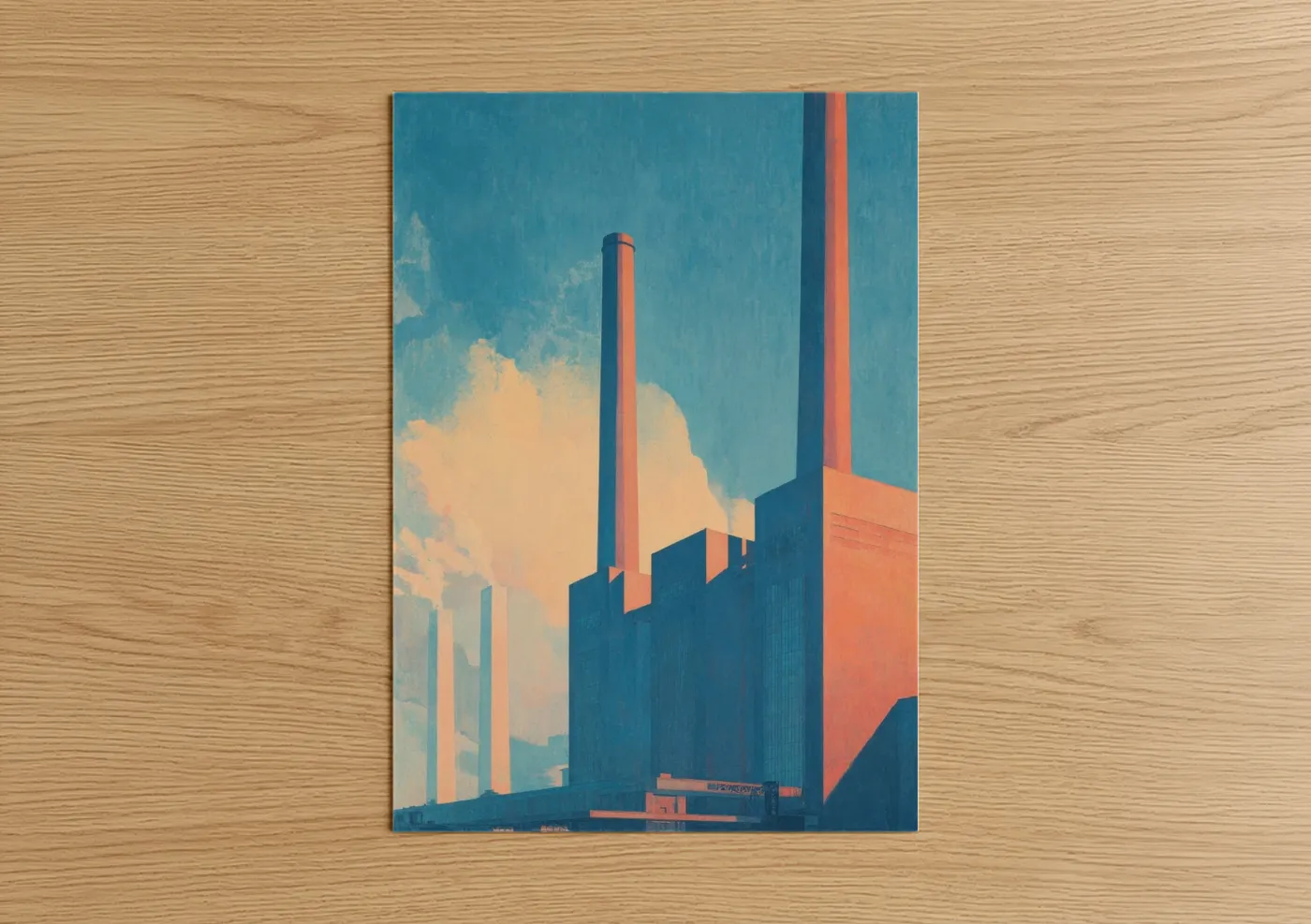 Industrial Factory Sunset Art Deco Wall Art
