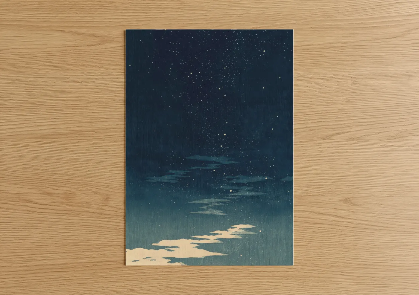 Starlit Night Sky Celestial Illustration Wall Art