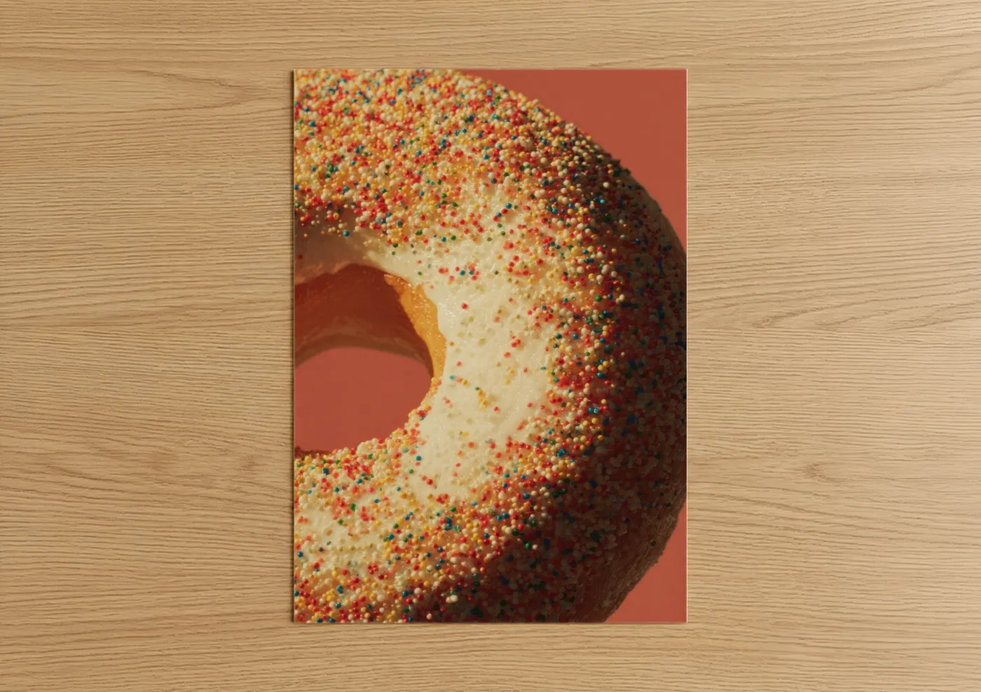 Colorful Sprinkled Donut Food Photography Wall Art