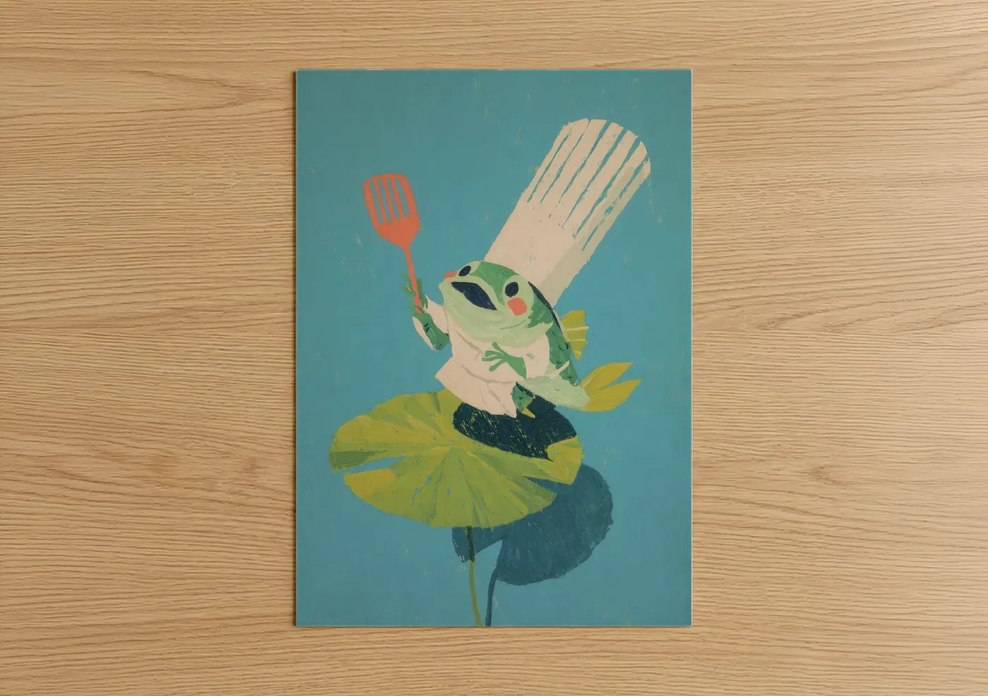 Whimsical Chef Bass Cooking Wall Art