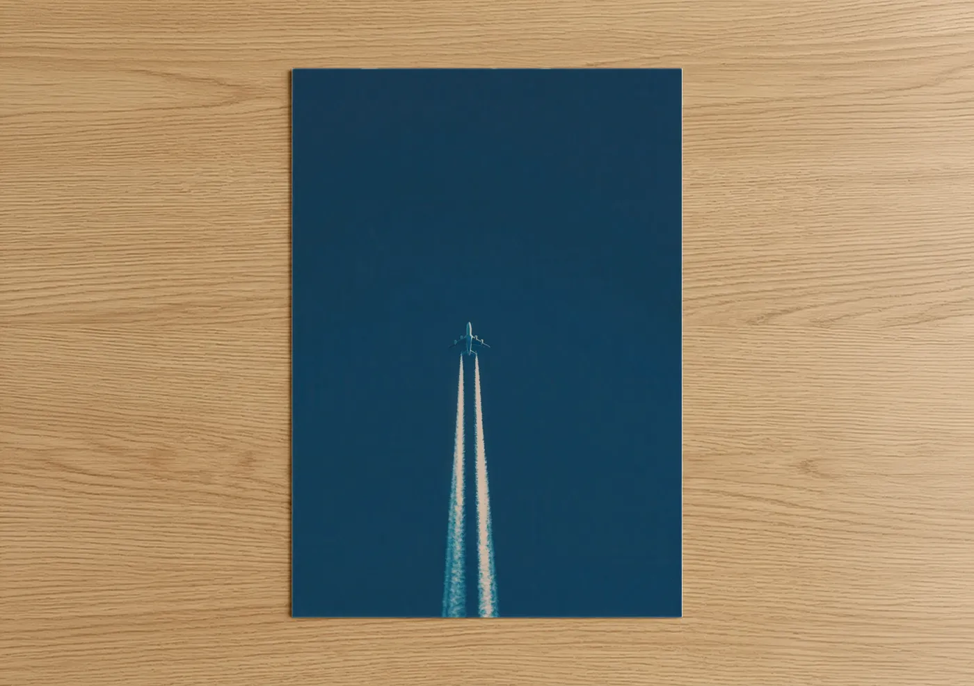 Private Jet Contrails Minimalist Sky Wall Art