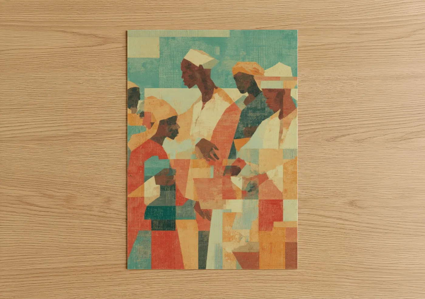 Kwanzaa Gathering Geometric Wall Art