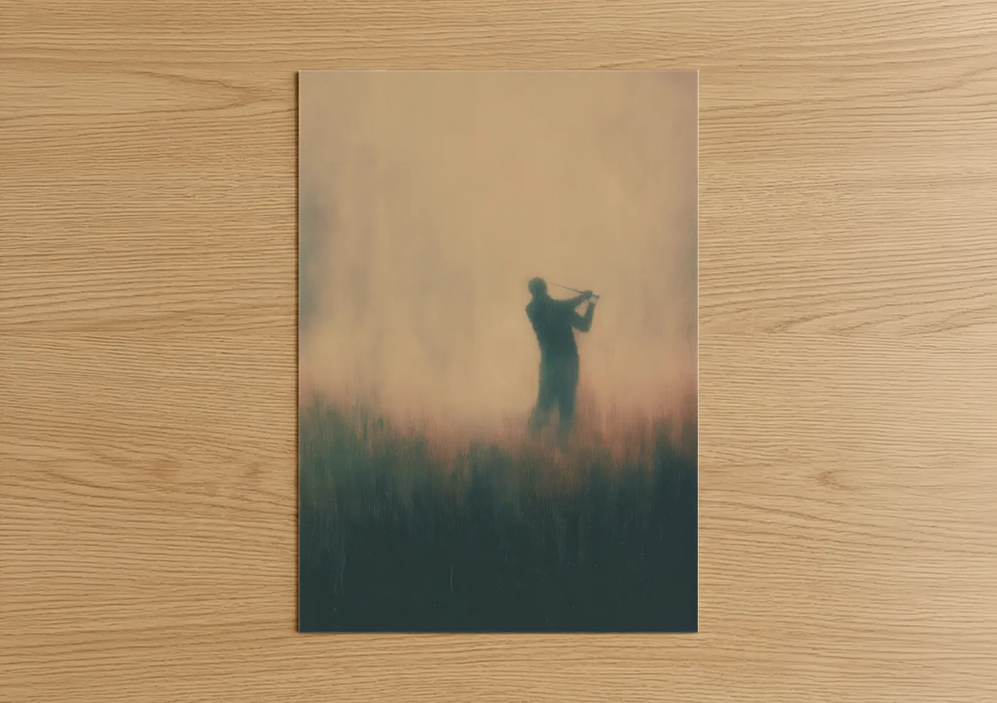 Misty Morning Golfer Silhouette Wall Art