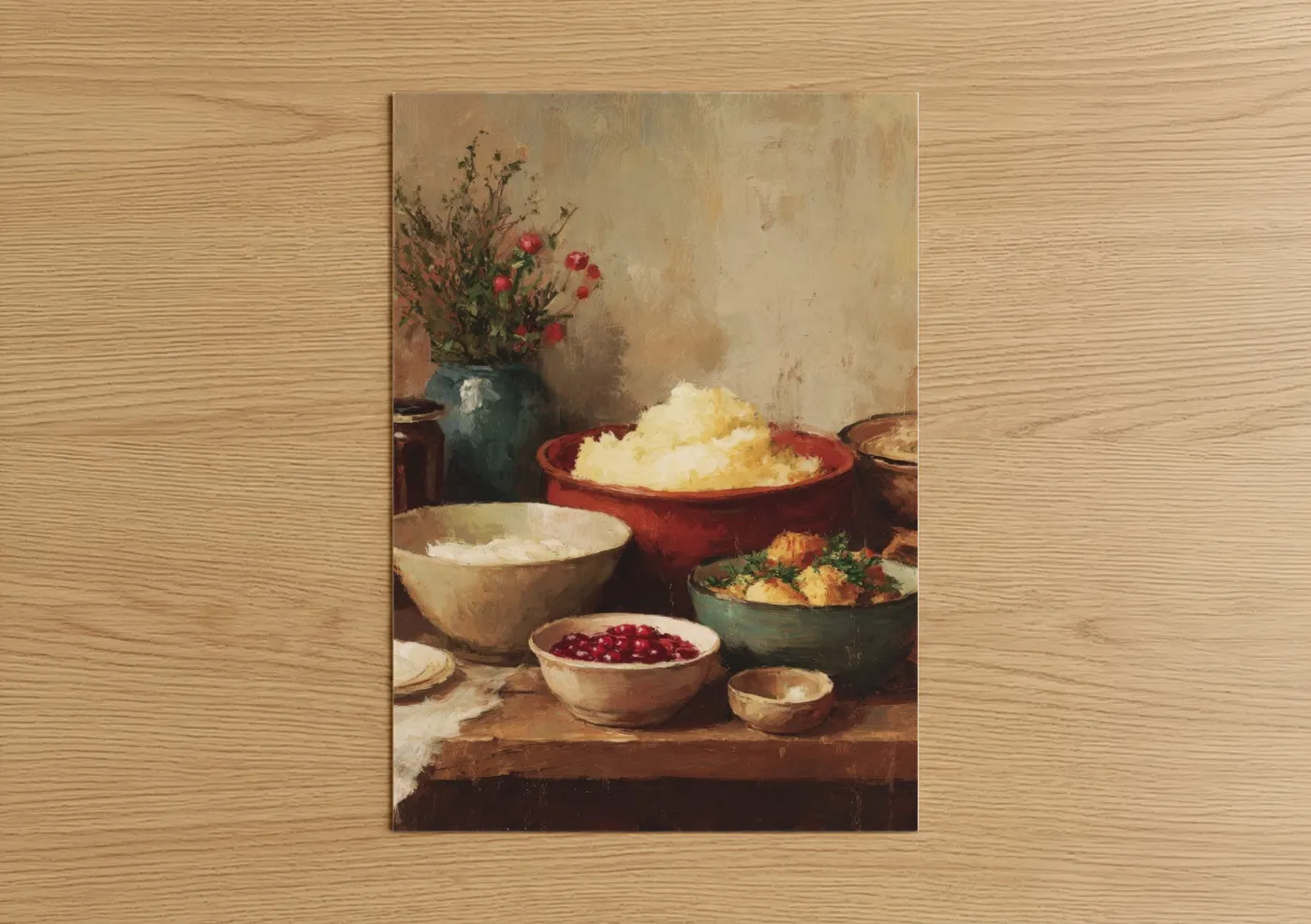 Harvest Table Feast Thanksgiving Dinner Wall Art