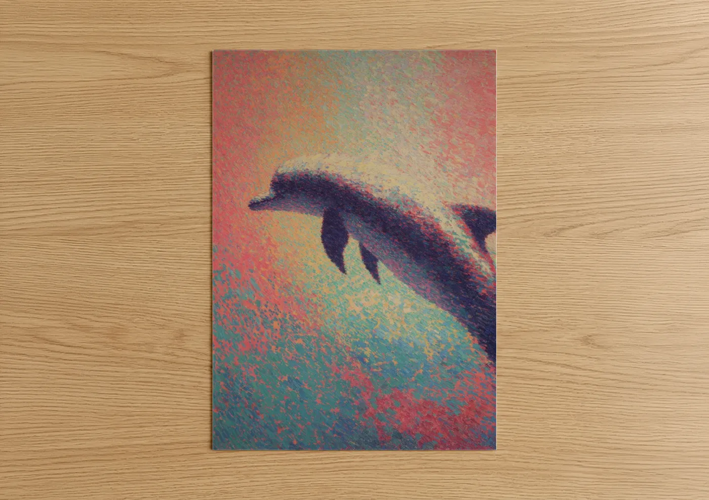 Mystic Dolphins Abstract Art Print Wall Art