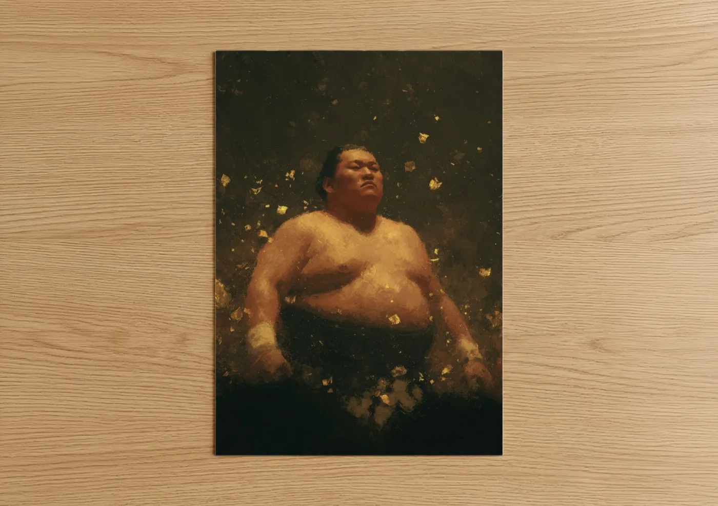 Golden Sumo Warrior Fine Art Portrait Wall Art