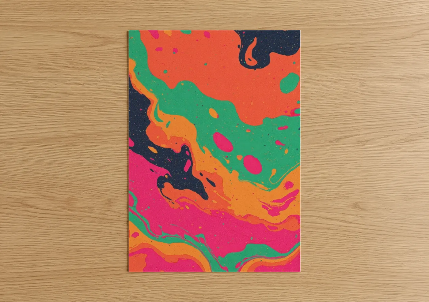 Colorful Cosmic Nebula Abstract Wall Art