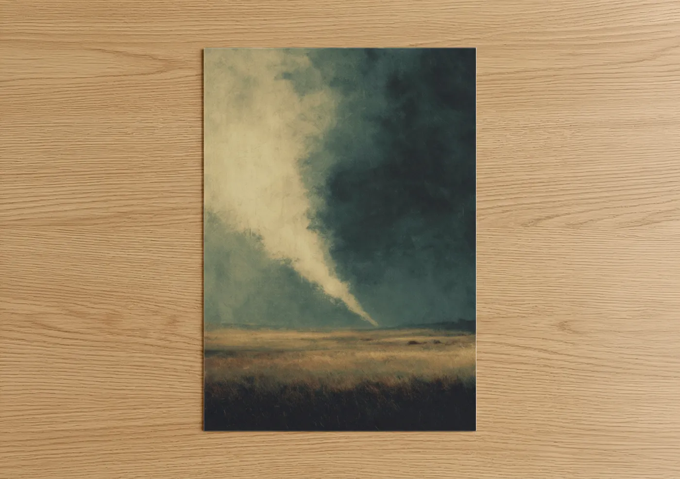 Dark Tornado Over Golden Field Wall Art