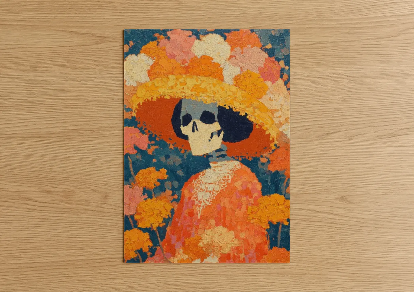 Marigold Skull Día de los Muertos Wall Art