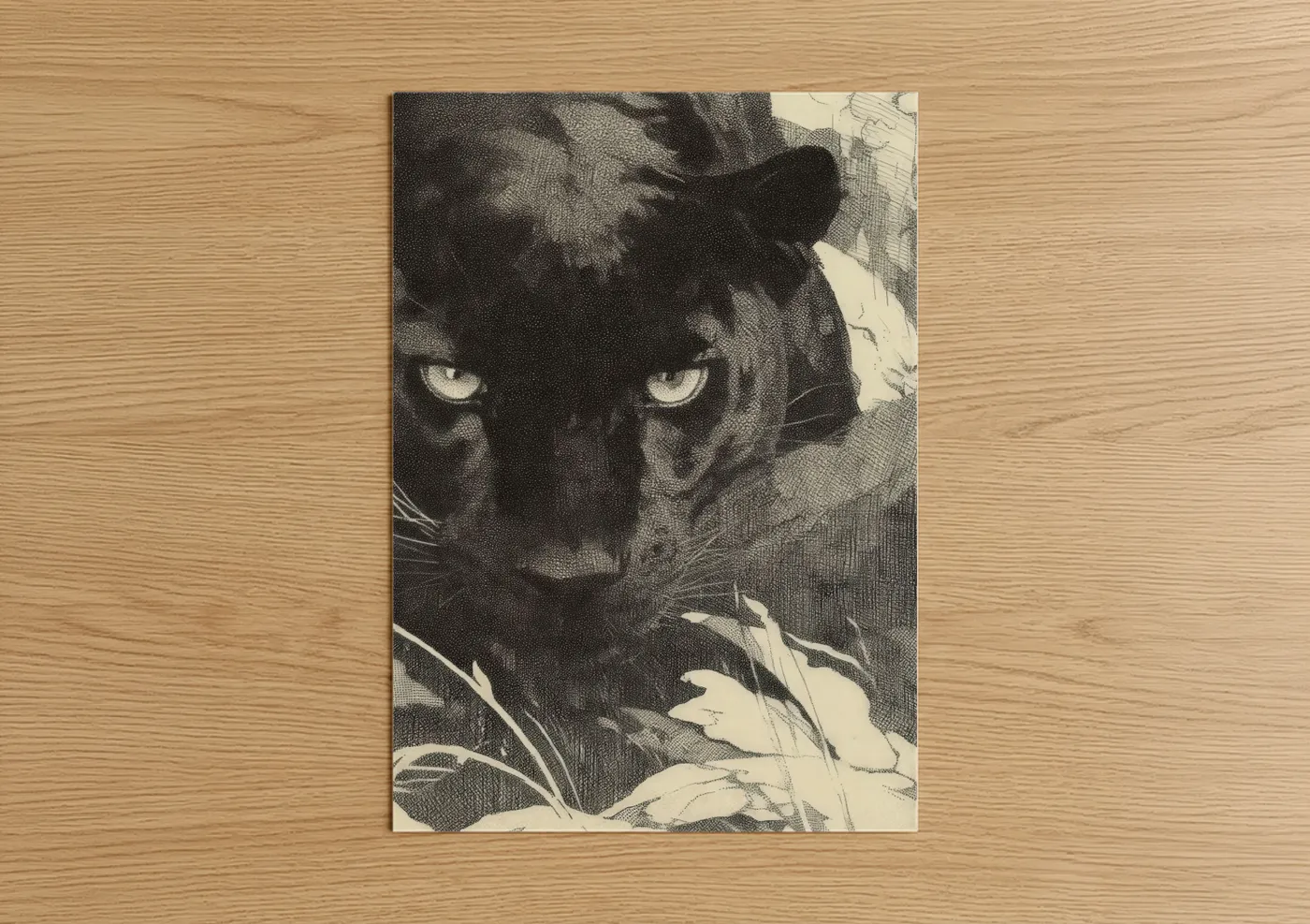 Black Panther With Glowing Eyes Wall Art