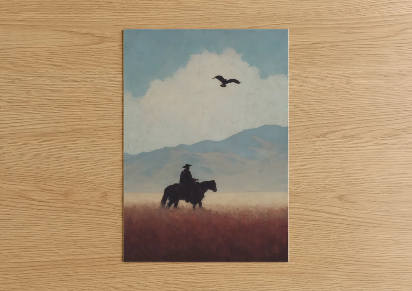 Solitary Hunter Landscape Desert Sky Wall Art